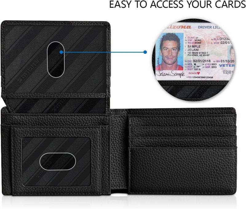 RUNBOX Wallet for Men Slim Rfid Leather 2 ID Window With Gift Box | Slim, Rfid, 2 ID Window, With Gift Box, Slim, Rfid - Image 2